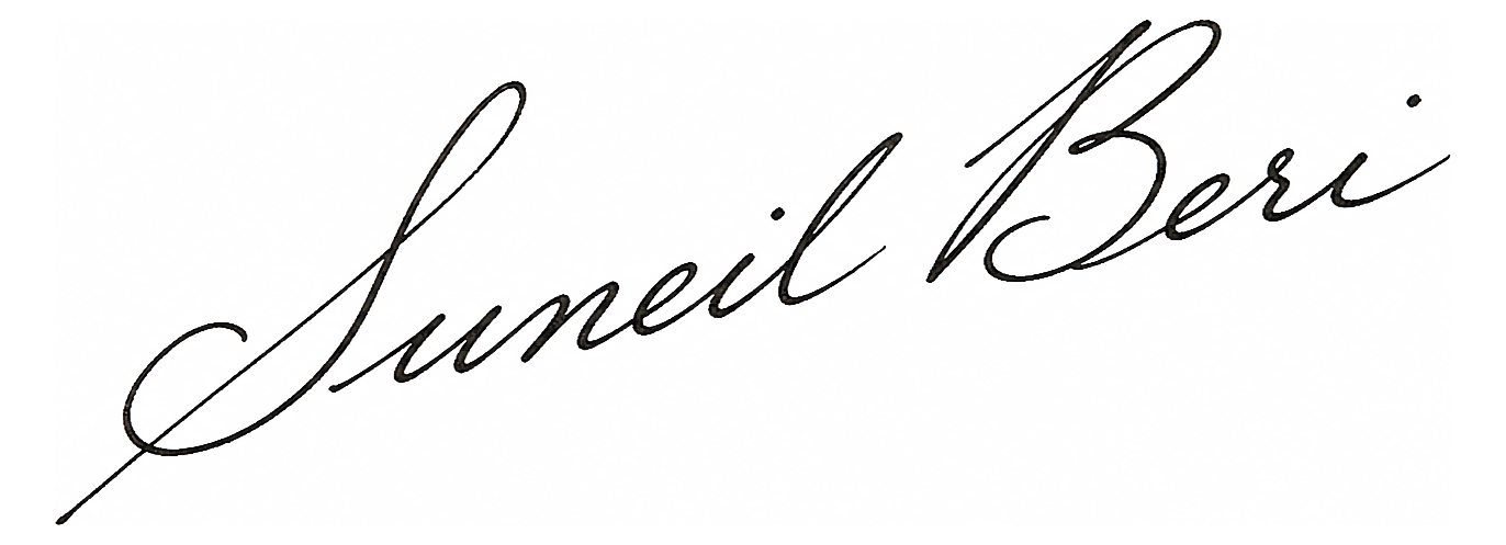 Suneil Beri signature